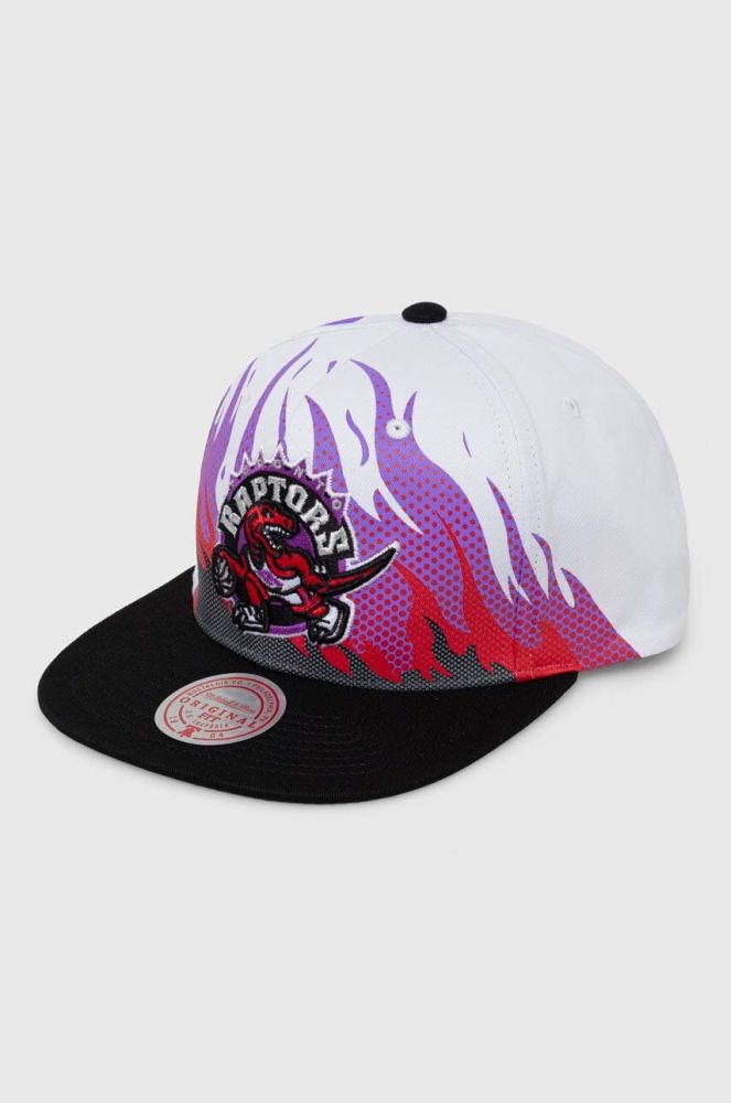 Бавовняна бейсболка Mitchell&Ness TORONTO RAPTORS колір білий візерунок