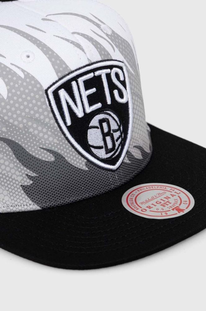 Бавовняна бейсболка Mitchell&Ness BROOKLYN NETS колір білий візерунок фото 3