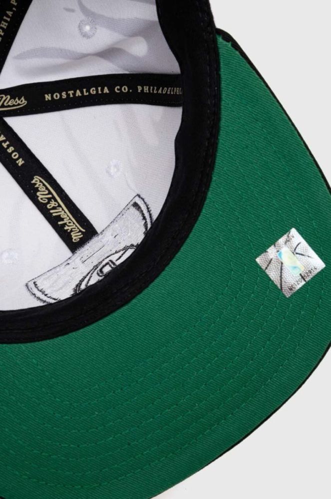 Бавовняна бейсболка Mitchell&Ness BROOKLYN NETS колір білий візерунок фото 4
