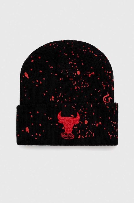 Шапка Mitchell&Ness CHICAGO BULLS колір чорний з товстого трикотажу