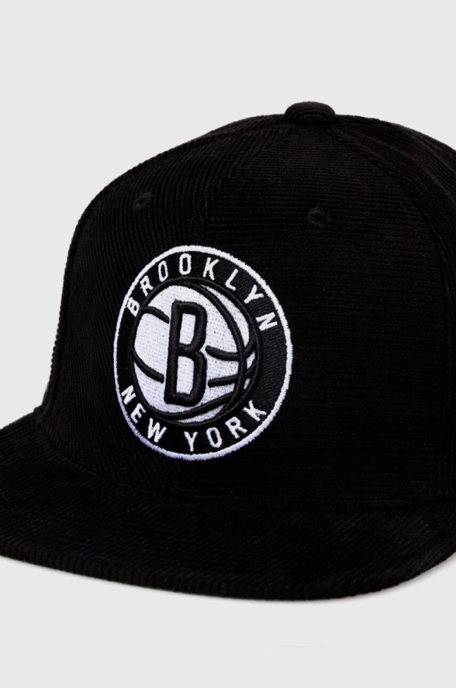 Бавовняна бейсболка Mitchell&Ness BROOKLYN NETS колір чорний з аплікацією фото 2