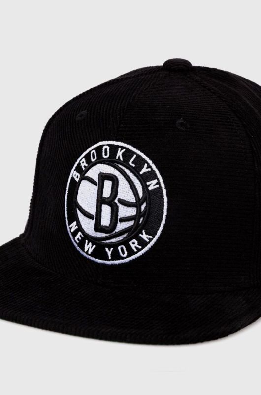 Бавовняна бейсболка Mitchell&Ness BROOKLYN NETS колір чорний з аплікацією фото 2