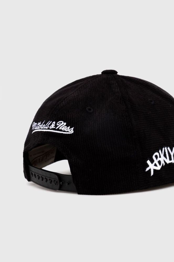 Бавовняна бейсболка Mitchell&Ness BROOKLYN NETS колір чорний з аплікацією фото 3