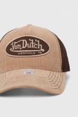 Кепка Von Dutch колір бежевий з аплікацією (3434045)