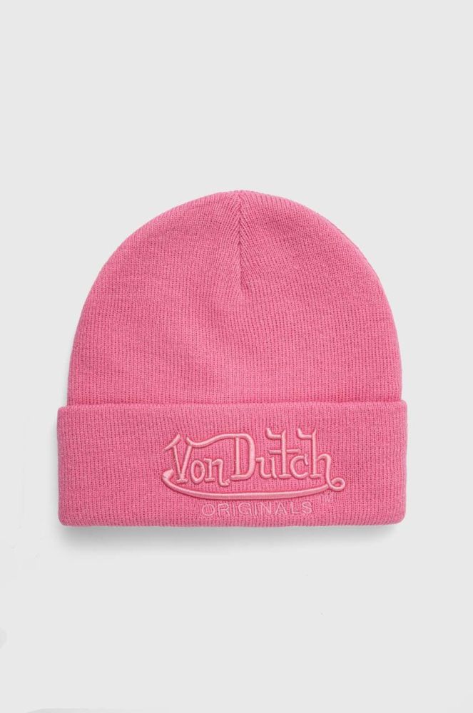Шапка Von Dutch колір рожевий
