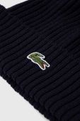 Вовняна шапка Lacoste колір синій вовна (3523360)