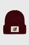 Вовняна шапка After Label колір бордовий вовна Вовняна шапка After Label колір бордовий вовна