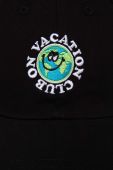 Бавовняна бейсболка On Vacation колір чорний з аплікацією (3601874)