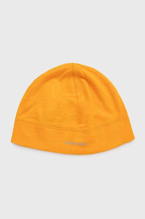 Шапка Icebreaker Oasis колір помаранчевий з тонкого трикотажу вовна