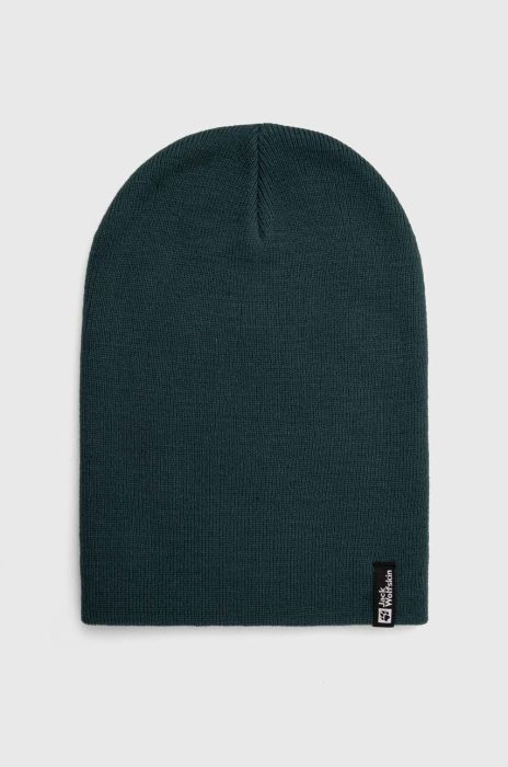 Шапка Jack Wolfskin колір зелений з товстого трикотажу (3537681)