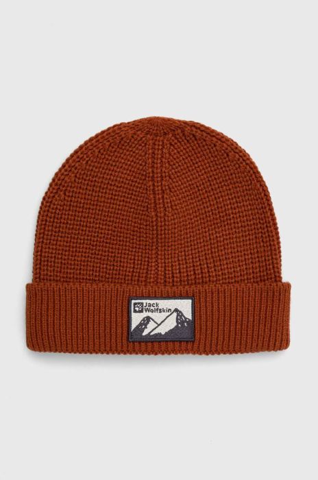 Шапка Jack Wolfskin колір червоний з товстого трикотажу