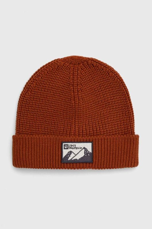 Шапка Jack Wolfskin колір червоний з товстого трикотажу