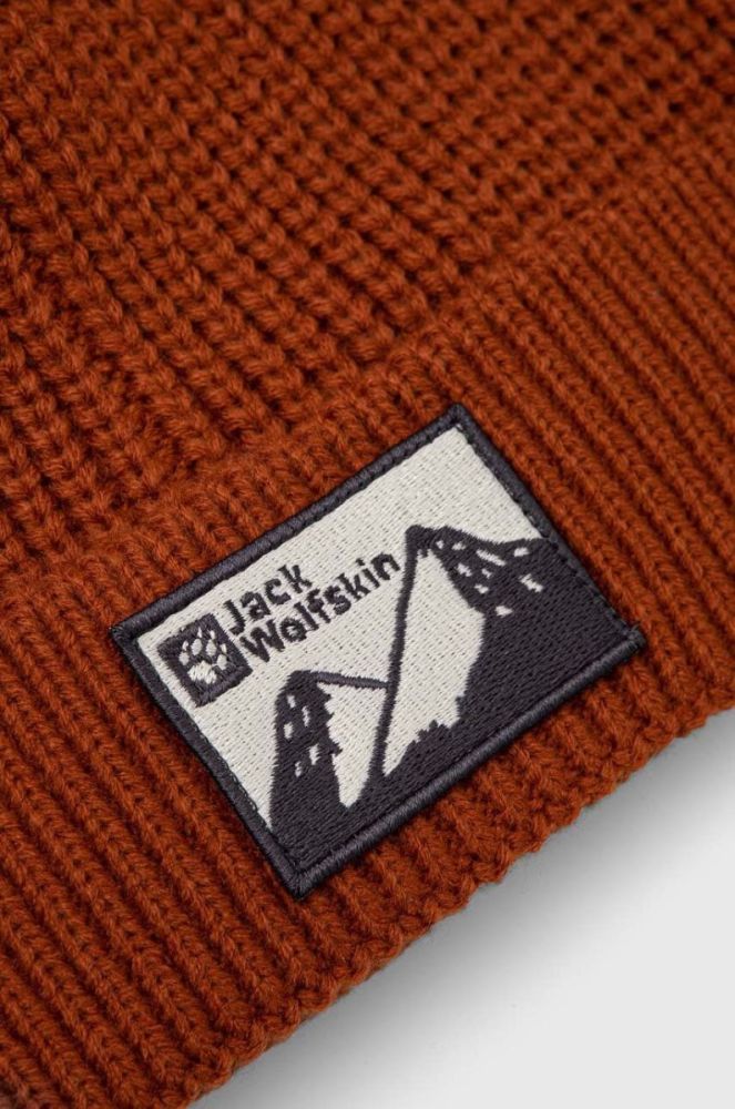 Шапка Jack Wolfskin колір червоний з товстого трикотажу фото 3
