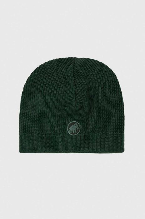 Шапка Mammut Sublime колір зелений вовна