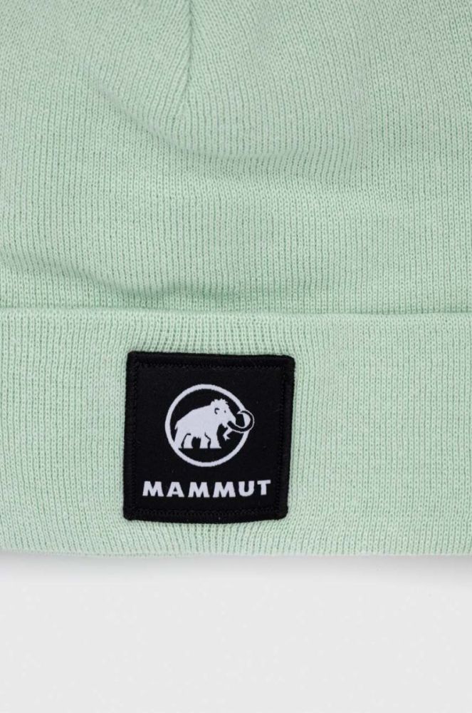 Шапка Mammut Fedoz колір зелений з тонкого трикотажу фото 3