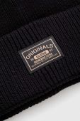 Бавовняна шапка Guess Originals колір чорний з товстого трикотажу з бавовни