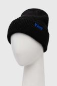 Шапка з домішкою вовни Won Hundred колір чорний з товстого трикотажу
