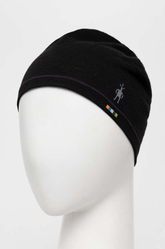 Шапка Smartwool Merino колір чорний з тонкого трикотажу вовна фото 2