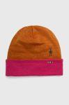 Двостороння шапка Smartwool Thermal Merino Reversible колір помаранчевий з тонкого трикотажу вовна Двостороння шапка Smartwool Thermal Merino Reversible колір помаранчевий з тонкого трикотажу вовна