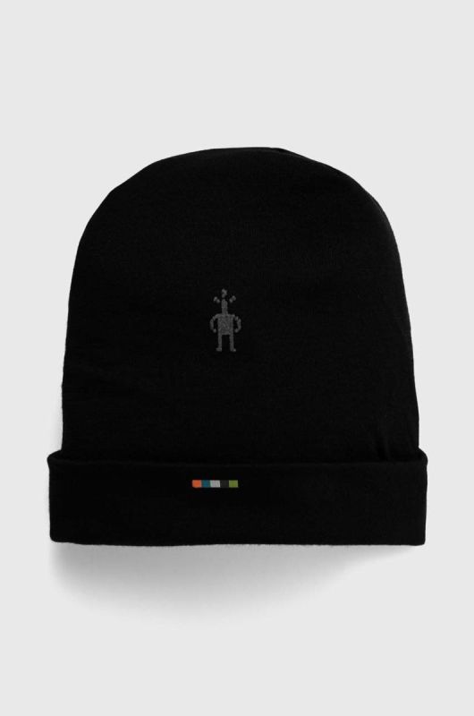 Двостороння шапка Smartwool Thermal Merino Reversible колір чорний