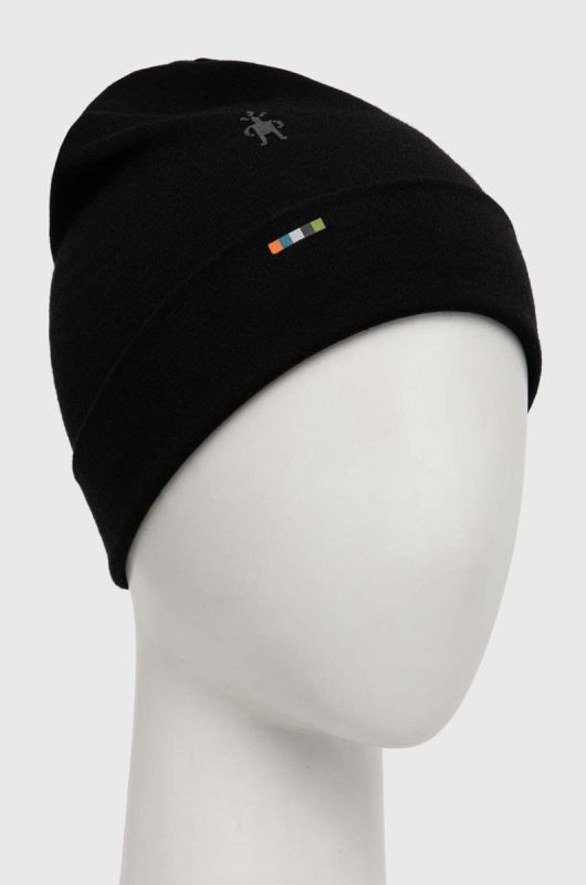 Двостороння шапка Smartwool Thermal Merino Reversible колір чорний фото 2