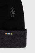 Шапка Smartwool Thermal Merino колір чорний з тонкого трикотажу вовняна