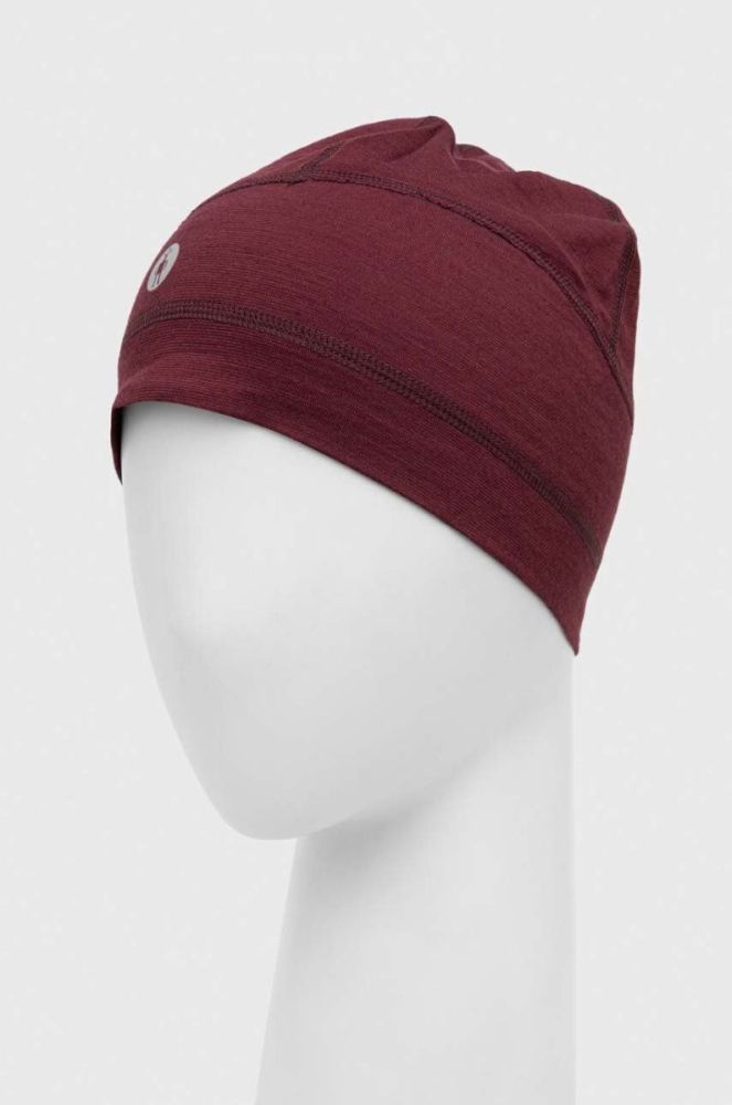 Шапка Smartwool Active колір бордовий з тонкого трикотажу вовняна фото 2