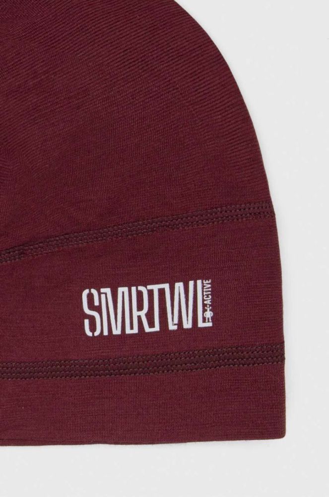 Шапка Smartwool Active колір бордовий з тонкого трикотажу вовняна фото 3