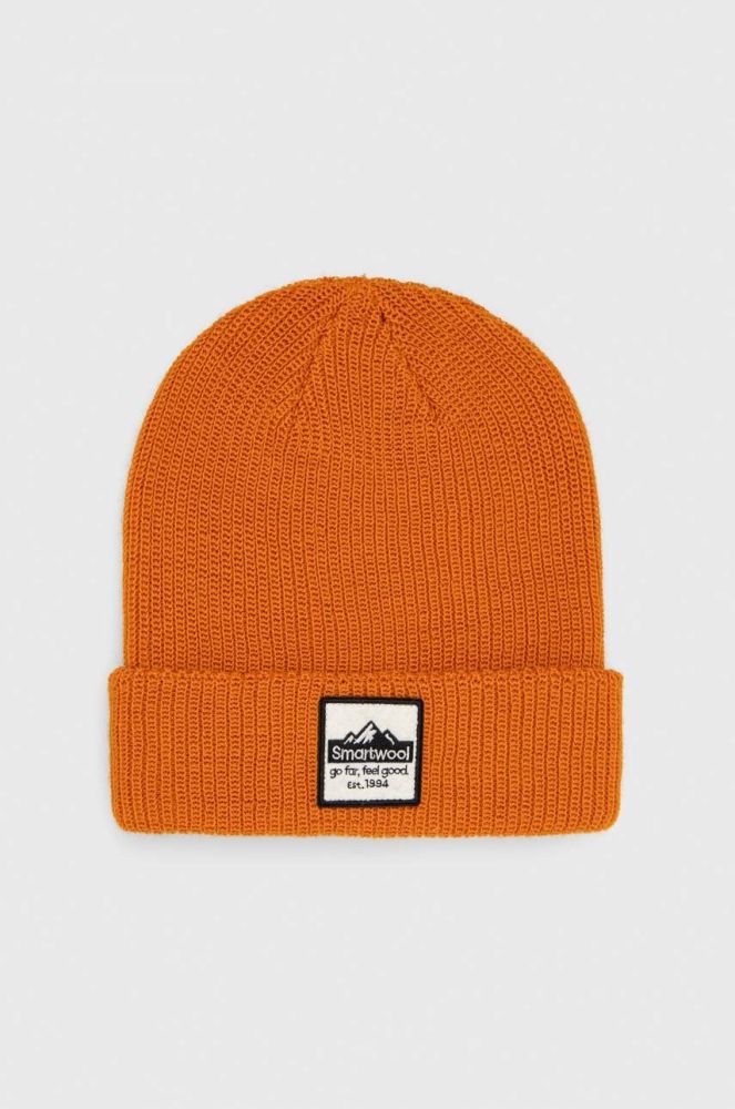 Вовняна шапка Smartwool колір помаранчевий з товстого трикотажу вовна
