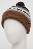Шапка з домішкою вовни Smartwool колір коричневий з товстого трикотажу