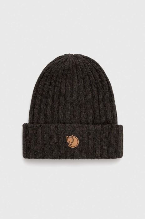 Шапка Fjallraven Byron колір зелений вовна