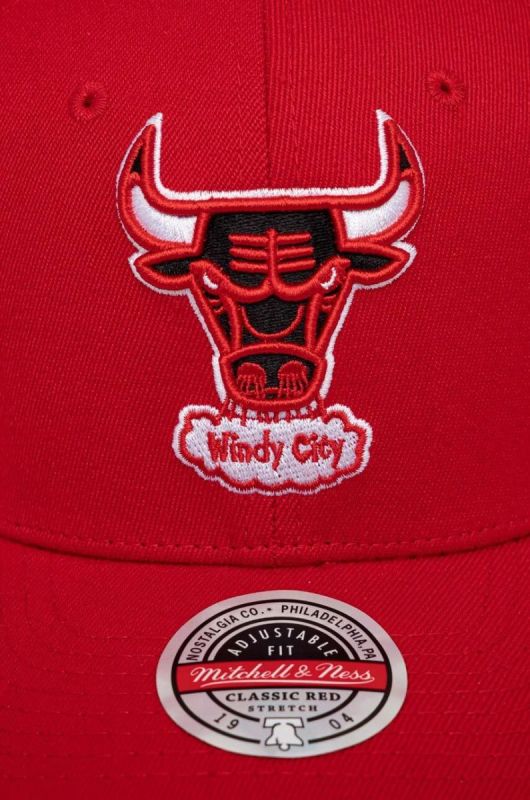 Кепка з домішкою вовни Mitchell&Ness колір червоний з аплікацією фото 2