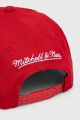 Кепка з домішкою вовни Mitchell&Ness колір червоний з аплікацією