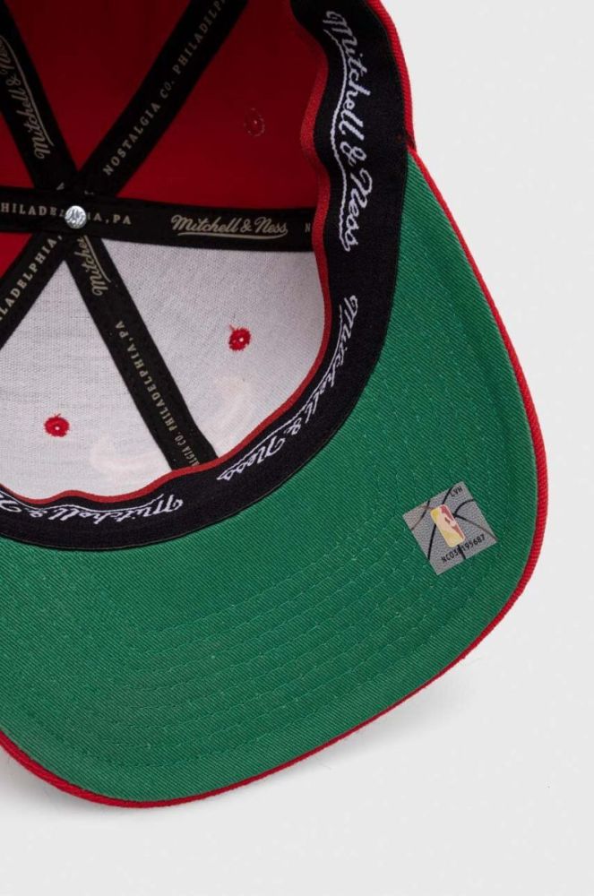 Кепка з домішкою вовни Mitchell&Ness колір червоний з аплікацією фото 4