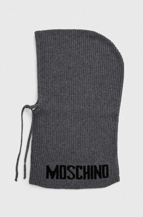 Капор з домішкою вовни Moschino колір сірий Капор з домішкою вовни Moschino колір сірий