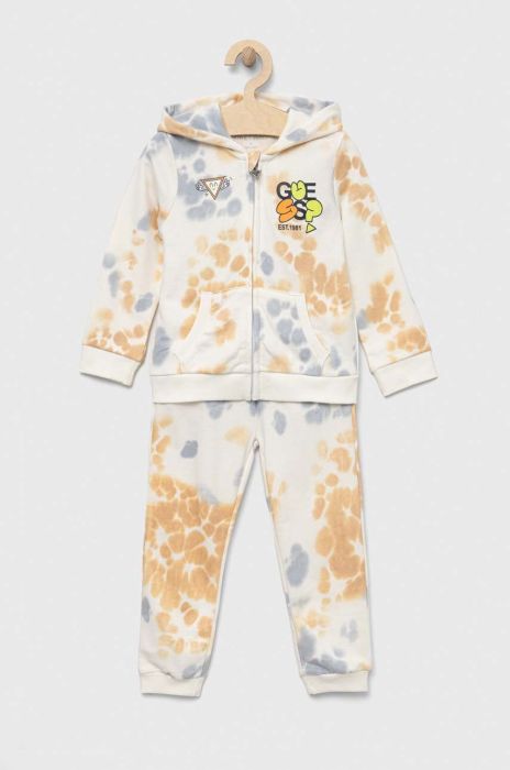 Дитячий бавовняний спортивний костюм Guess колір бежевий