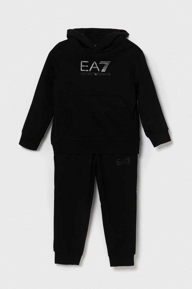 Дитячий бавовняний спортивний костюм EA7 Emporio Armani колір чорний (3359986)