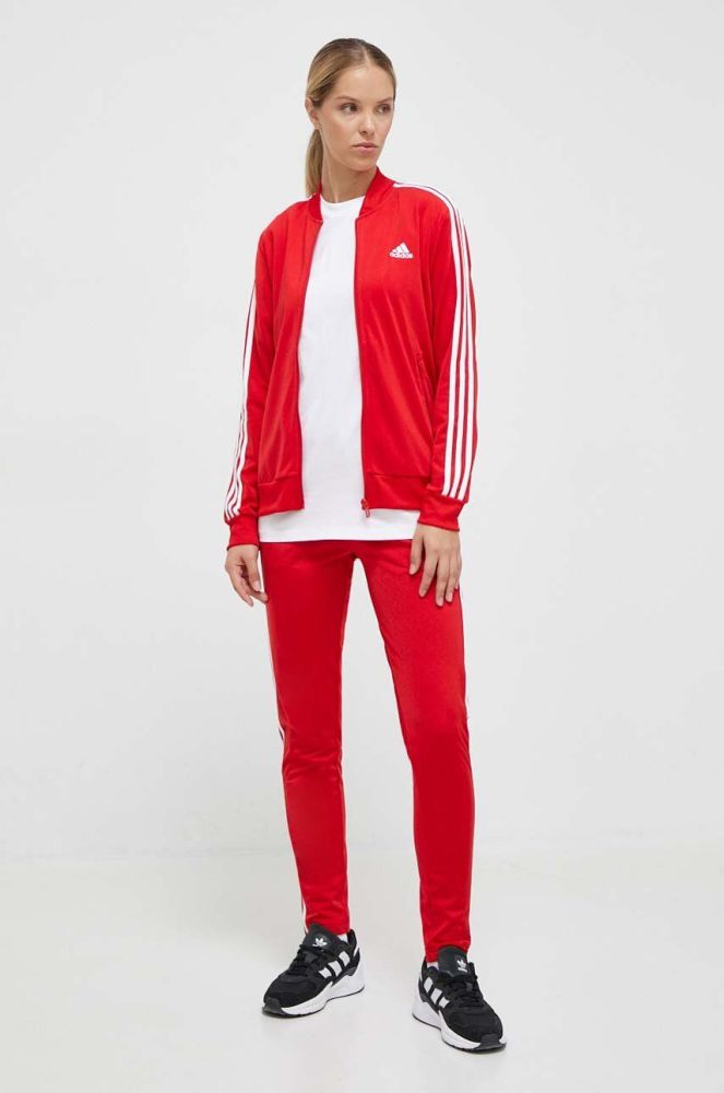 Спортивний костюм adidas жіночий колір червоний