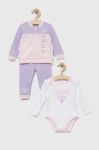 Дитячий бавовняний комплект Guess колір фіолетовий (3321984)