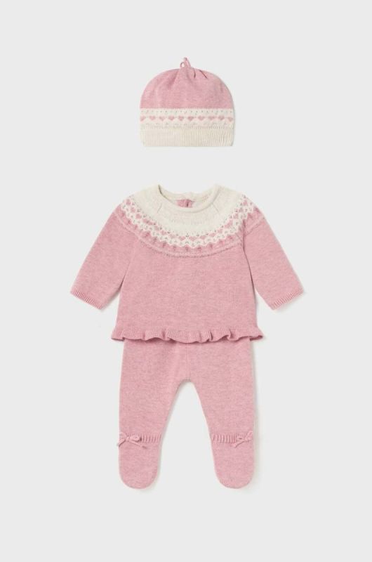 Дитячий бавовняний комплект Mayoral Newborn Gift box колір рожевий фото 2