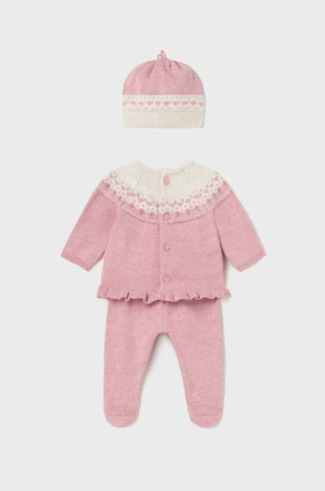 Дитячий бавовняний комплект Mayoral Newborn Gift box колір рожевий фото 3