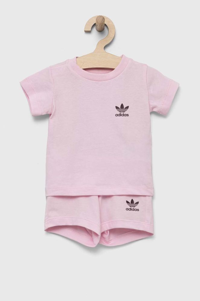 Дитячий бавовняний комплект adidas Originals колір рожевий (3305939)