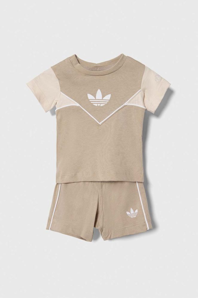 Дитячий бавовняний комплект adidas Originals колір бежевий (3489340)