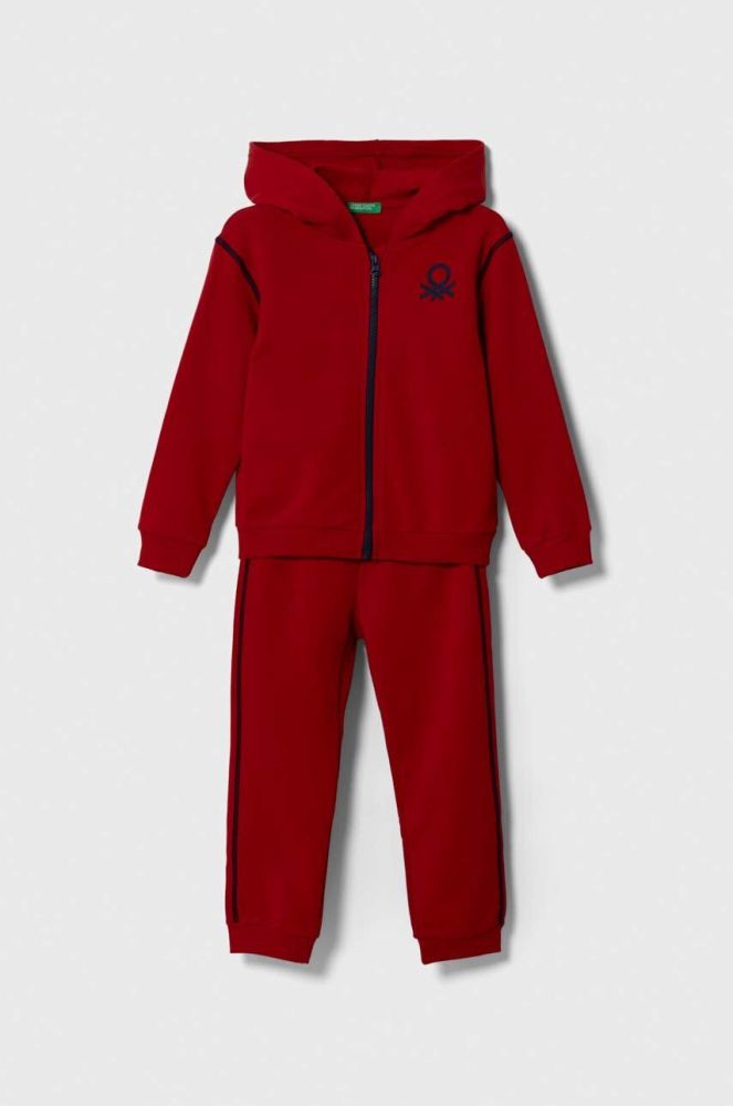 Дитячий бавовняний спортивний костюм United Colors of Benetton колір червоний (3415384)