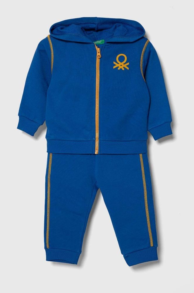 Дитячий бавовняний спортивний костюм United Colors of Benetton колір блакитний (3415392)