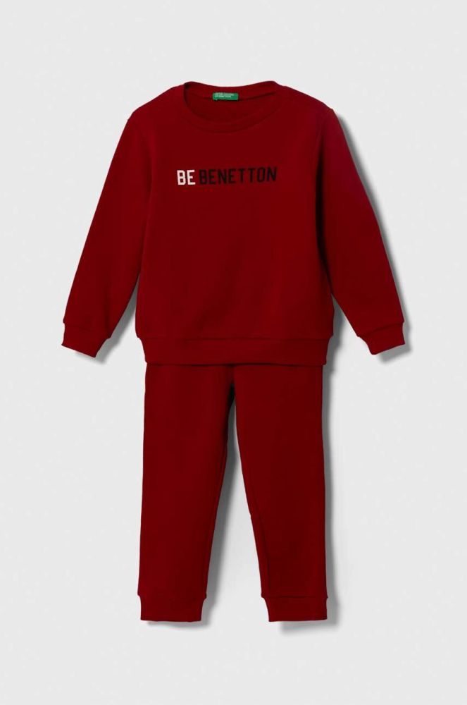 Дитячий бавовняний спортивний костюм United Colors of Benetton колір червоний (3403661)