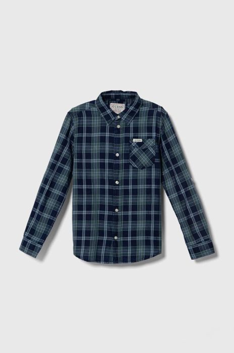 Дитяча бавовняна сорочка Guess колір блакитний (3446166)