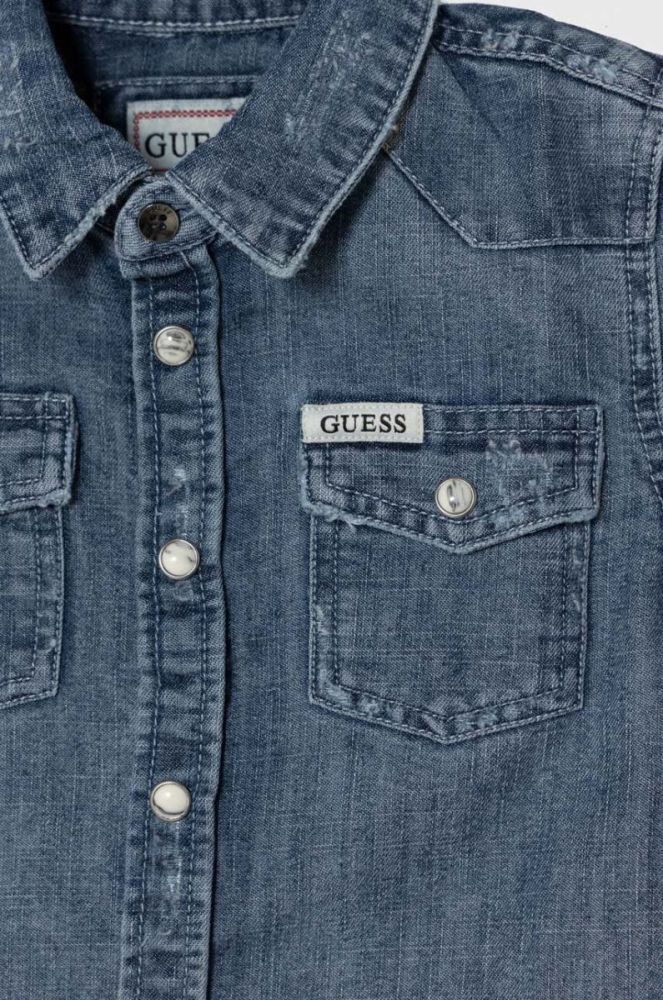 Дитяча джинсова сорочка Guess колір блакитний (3462109) фото 3