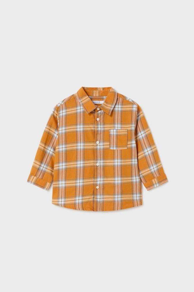 Бавовняна сорочка для немовля Mayoral колір помаранчевий