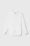 Дитяча бавовняна сорочка United Colors of Benetton колір білий (3420046)